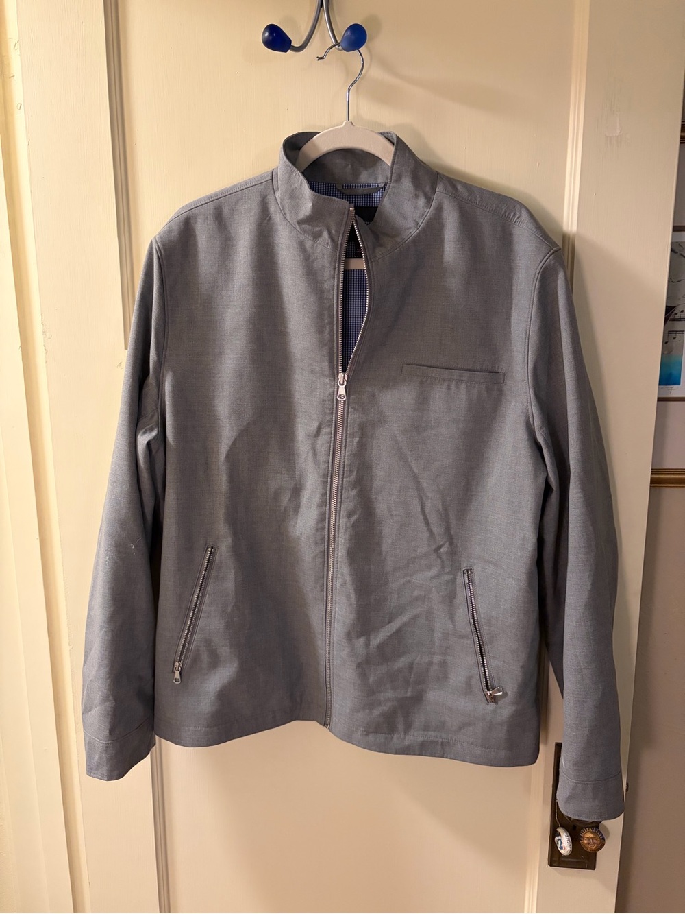 Banana Republic Men's Light Gray Zip-Up Shirt Jacket